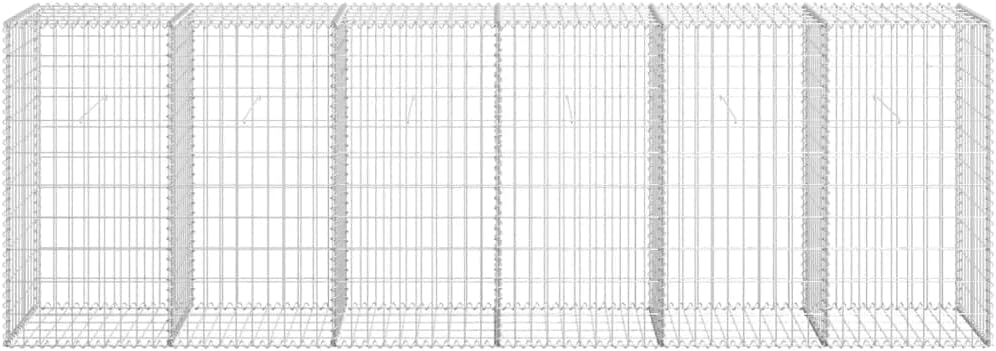 vidaXL Gabion Wall with Covers High Load Capacity Weather-Resistant Rustproof Garden Fence Galvanized Steel Silver 118"x19.7"x39.4"