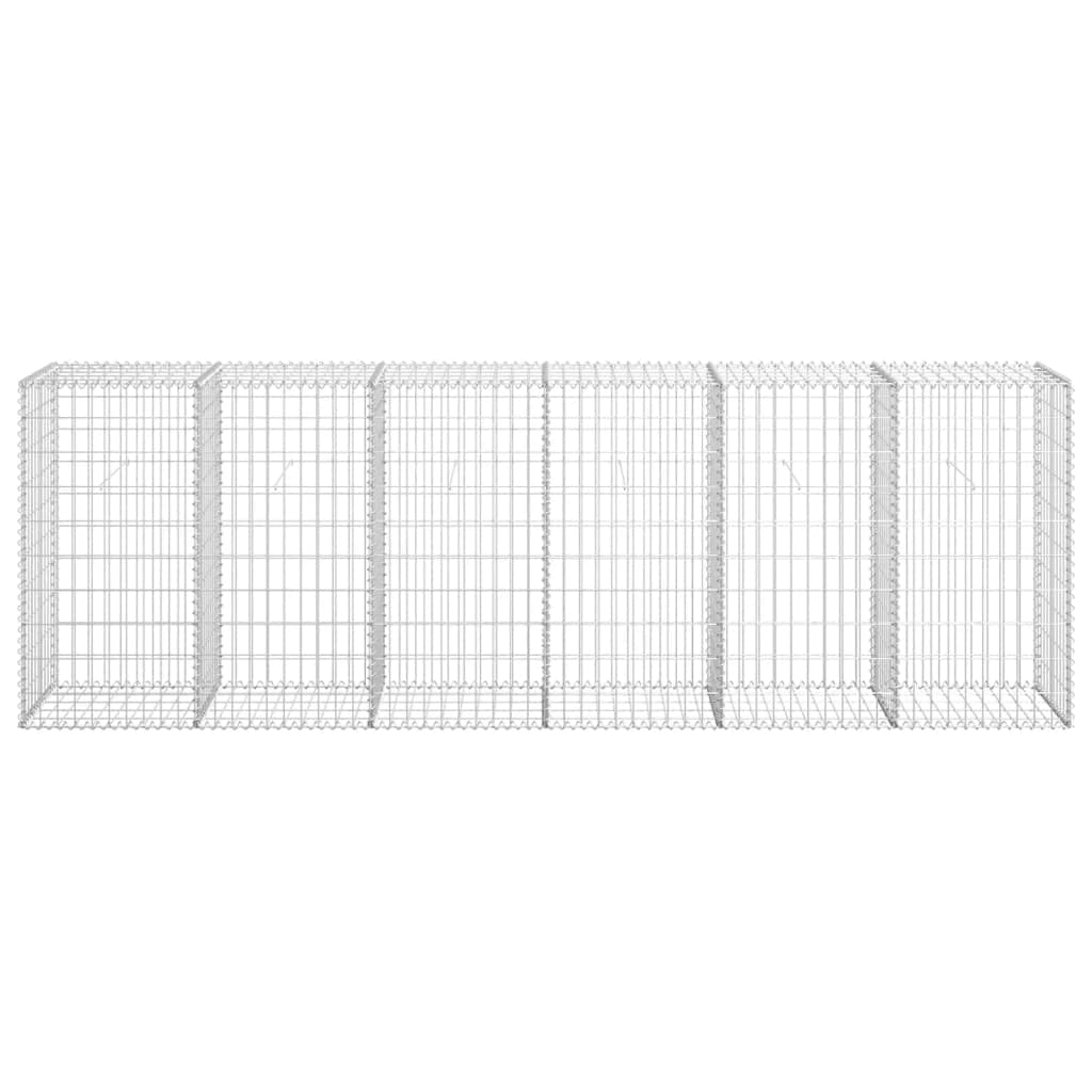 vidaXL Mur en gabion avec couvercles Acier galvanisé 300 x 50 x 100 cm