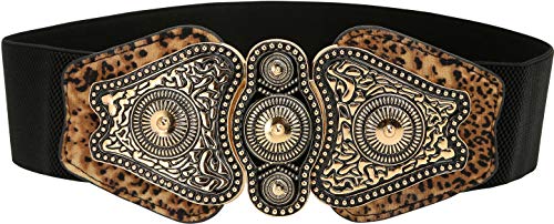 BlackButterfly Wide Elastic Stretch Vintage Antique Retro Buckle Belt