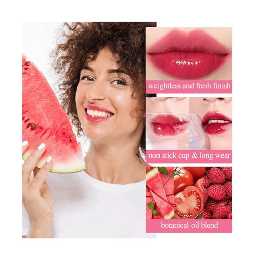 Baorder 4PCS Korean Lip Gloss Set, Lip Tint Stain Set,Mini Liquid Water Tint,Moisturizing Natural,Long Lasting Waterproof,Multi-Use Lip and Cheek Tint(Apple& Strawberry& Watermelon& Cherry) - Image 3