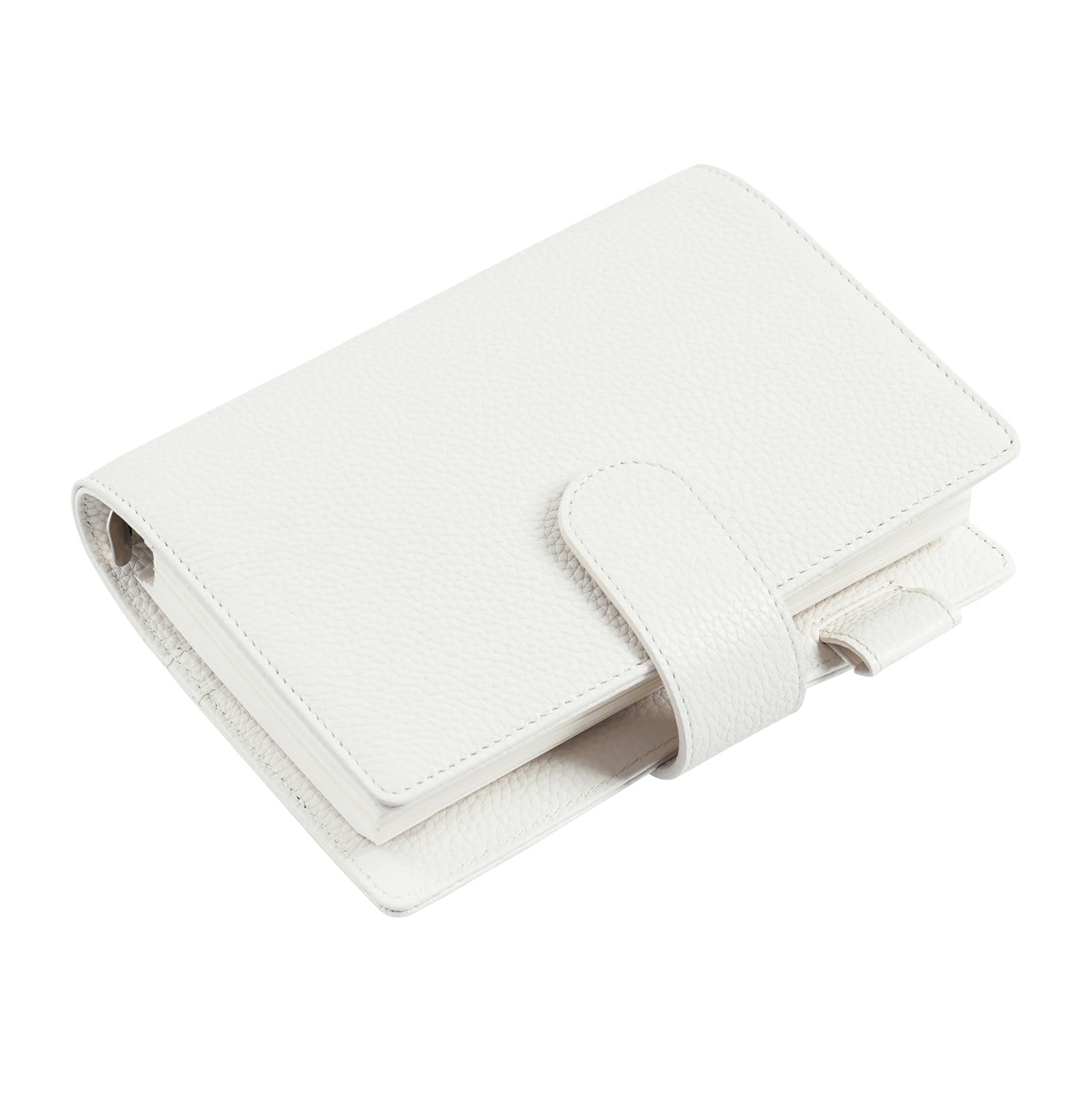 Moterm Elite Personal Rings Planner - Genuine Leather Folder Organiser without Large Back Compartment (Pebble Cream, 25 mm Ring)