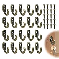 Kleine Haken zum Schrauben Bronze 20 Stück, Schraubhaken Klein Mini Haken zum Schrauben Deko-Haken Wandhaken zum Schrauben Haken für Schlüsselbrett Schlüssel Haken für Tür, Küche, Flur, Büro