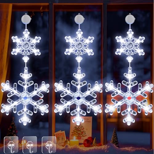 LuJasi Weihnachtsbeleuchtung Innen 3 Stück 45 LED Weihnachtsdeko...