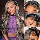 Avolo Ombre Lace Front Wig Human Hair Pre Plucked 1B/27 13x4 Body Wave Highlight Colored Lace Front Wig Human Hair highlight wig human hair Glueless Wig 180% Density Frontal Wigs Human Hair 28 Inch