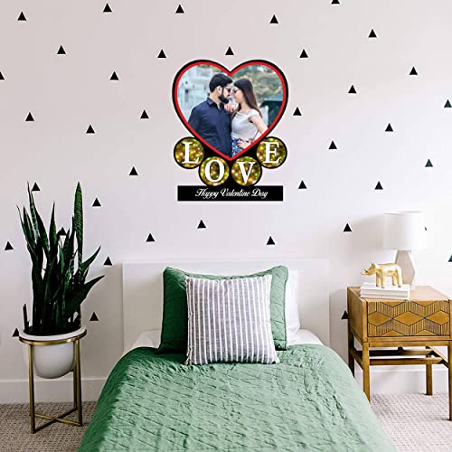 Image of Customized Valentine Photo Frame for Gifts | Personalized Heart Shape Couple Photo Frame with Custom Photo Printing | Romantic Anniversary, Wedding, Engagement, Birthday & Valentine Gift