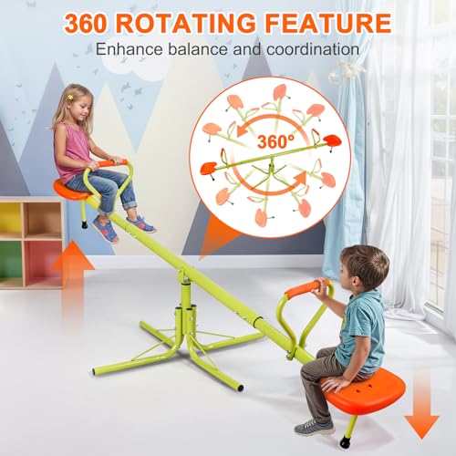 image for JupiterForce Seesaw for Kids, Teeter Totter with 360 Degree Rotating, 