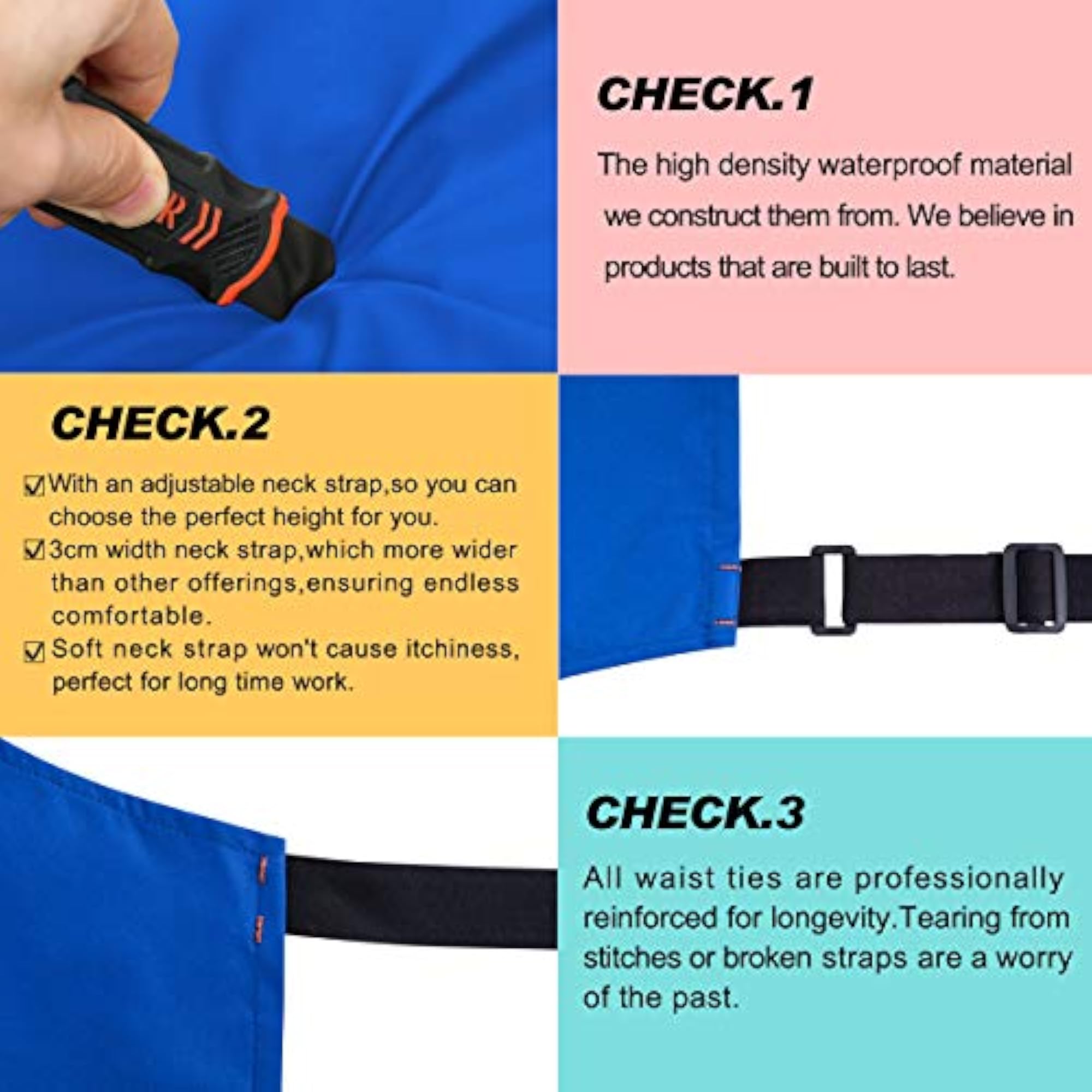 Waterproof Apron for Men and Women, Blue