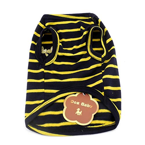 PAIDEFUL Vestiti per cani di piccola taglia gatti ragazzo ragazza estate classico strisce cucciolo t-shirt gilet traspirante maglione cotone tee senza maniche chihuahua Yorkshire - Image 7