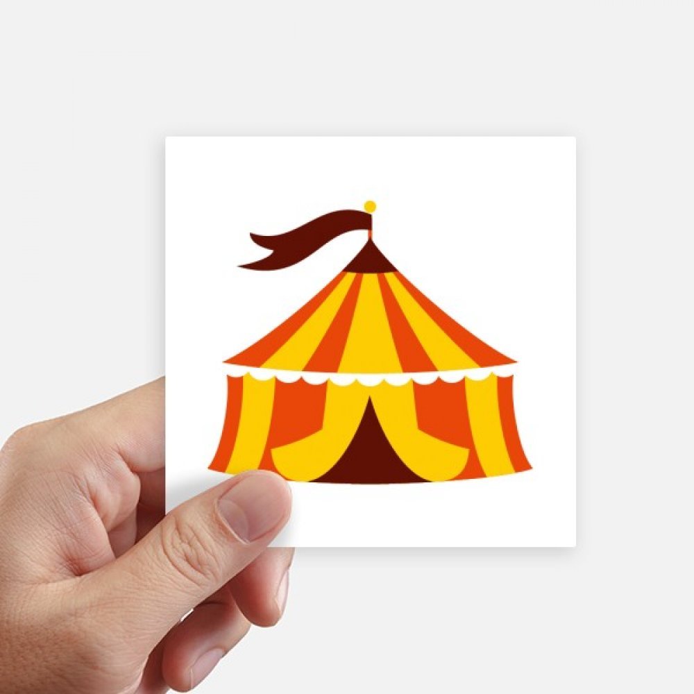 Decal 8Pcs tente de parc d'attractions avec illustration colorée carrée de 10cm