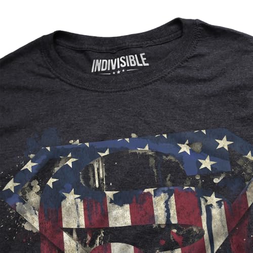 Indivisible Official Superman US Flag Paint Drip Men's Classic Ring-Spun T-Shirt3