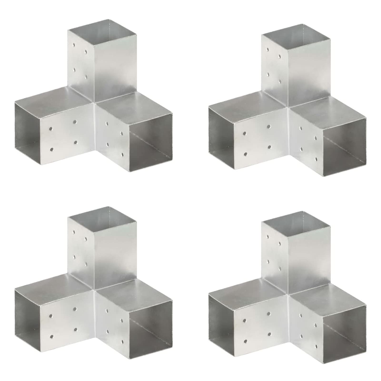 ShGaxin Conectores de Postes en Y 4 uds, Anclajes, Postes, Connex, Metal galvanizado 81x81 mm
