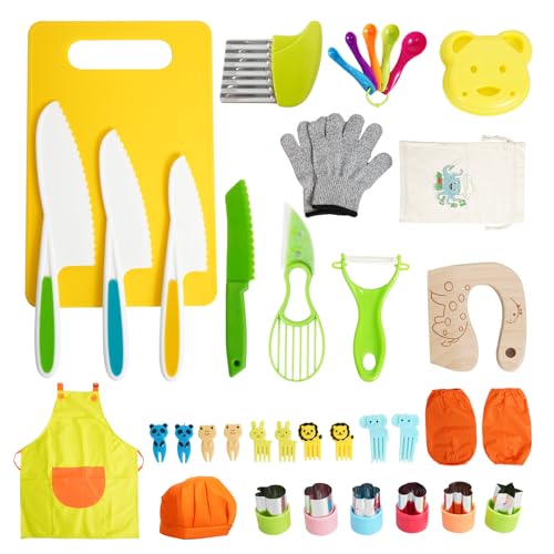 melican Kids Knife Set, 38 Pcs Montessori Kitchen Tools, BPA - image 1