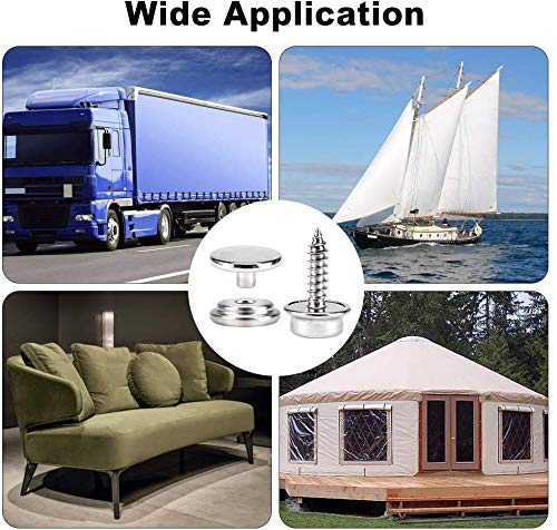 Titoe 150 Pcs Canvas Snap Kit, Marine Grade 3/8" Socket Stainless Steel Boat Canvas Snaps With 2 Pcs Setting Tool For Boat Cover Furniture #TOP5