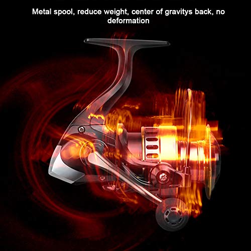 KKmoon Barco de pesca todo o metal Roda giratória Linha de pesca Vara de arremesso Vara de lançament