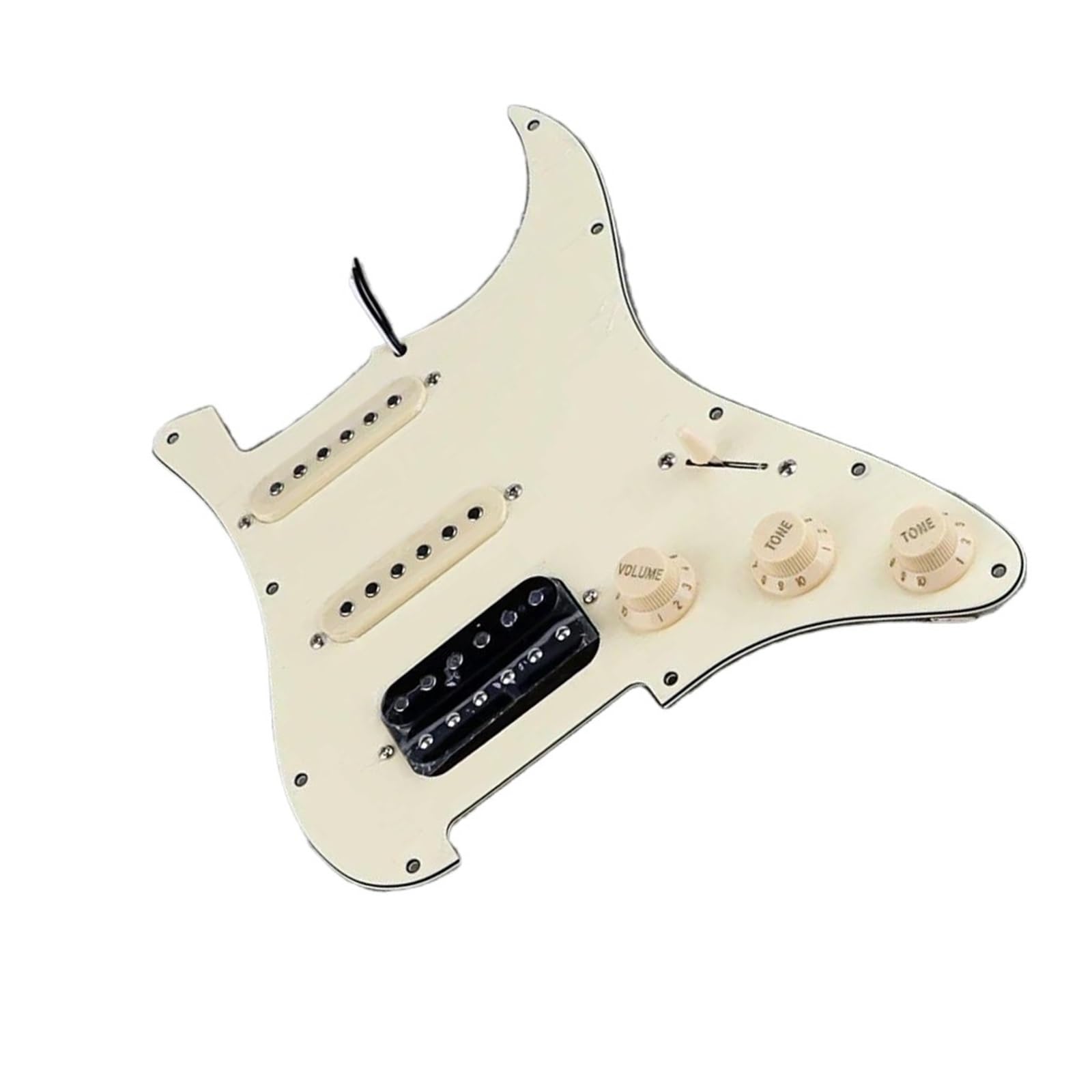 Pastilla Golpeador Juego de pastillas humbucker de 3 capas golpeador de guitarra eléctrica precableado SSH amarillo claro