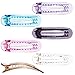RC ROCHE ORNAMENT 6 Pcs Womens Side Slide Flat Oval Clip Styling Plastic Comfortable Hold Strong Grip No Slip Beauty Accessory Girls Ladies Pin Jaw Claw Clamp Clips, Medium Transparent Multicolor