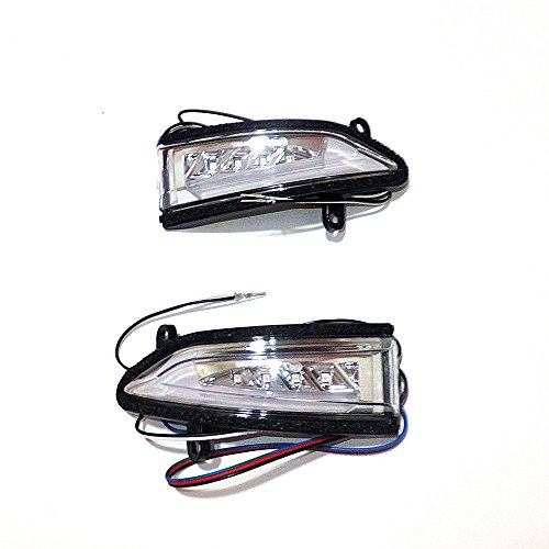 July King Espejo retrovisor Luces LED JKW148 para Sentra Sylphy Livina y Tiida 2013-2015, Señales de giro amarillas + DRL + Lámpara de tierra