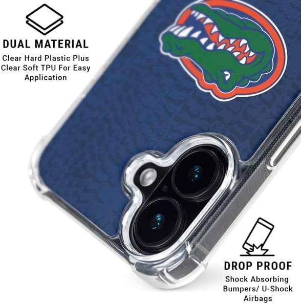 Skinit Clear Phone Case Compatible with iPhone 16 - Officially Licensed University of Florida Gators Logo Design