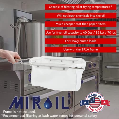 Miroil Rb6Ps Ez Flow Fryer Oil Filter Bag, Part 12852 Bag Only, No Frame Included, Use To Filter Fry Oil, Suitable For 70 Lb Polishing Oil, Durable, Easy To Clean With Hot Water #TOP2