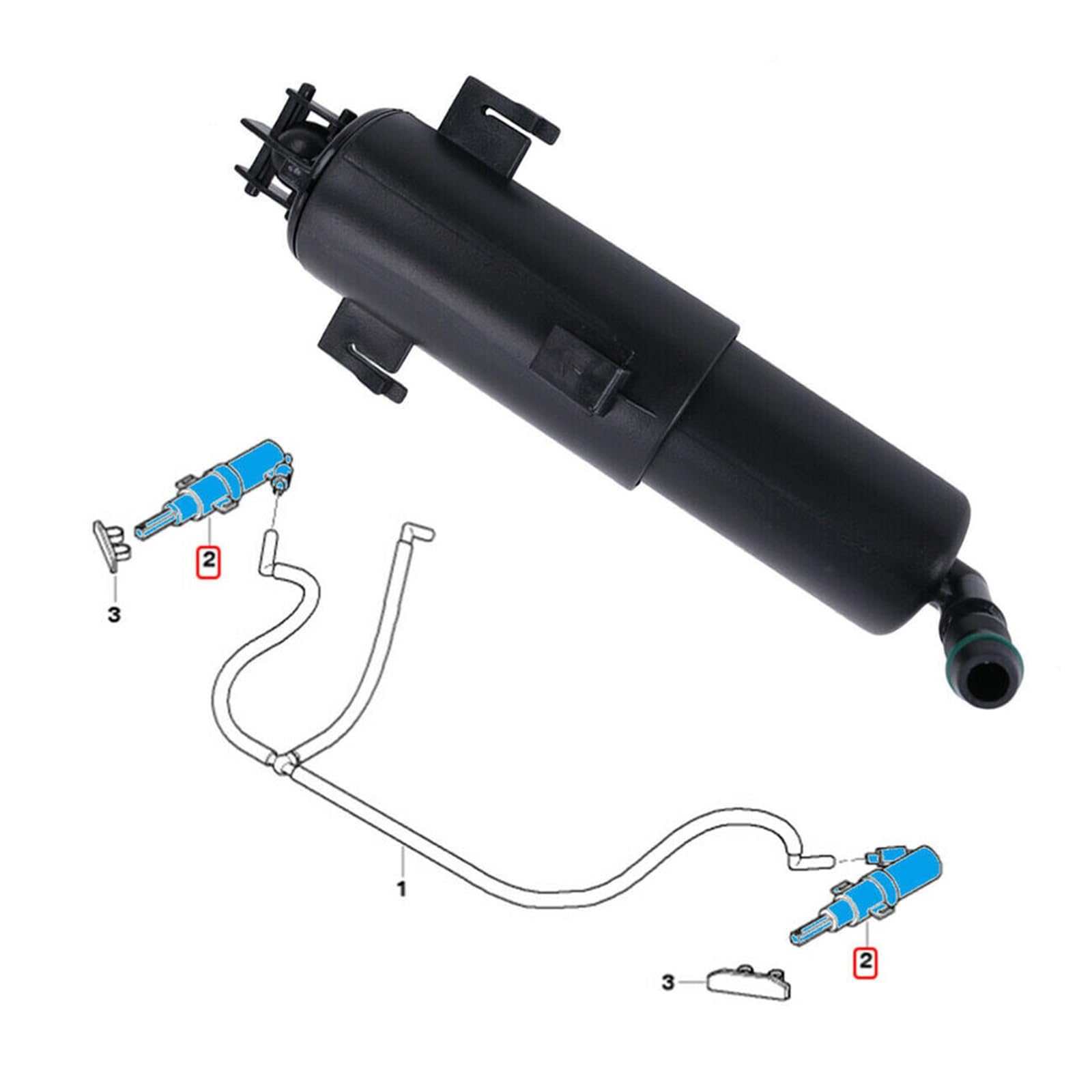 Scheinwerferreinigung Waschwasserdüse 61677179311 für B/M-W 3er E90 E91 | 61674449335 61677117845 für E92 E93 2004-2013 Vorne Links Rechts Spritzdüse Teleskopdüse Scheinwerferwaschdüse