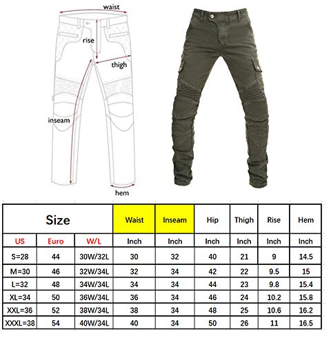 image for Takuey Men Motorcycle Riding Pants Motorbike Jeans Reinforce with Aram