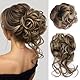 XFSRG 2 Stück Haarteil Mit Gummiband Dutt Haarteil Gelockt Haargummi Hair Ribbon Ponytail Extensions Haarverlängerung Messy Bun Haarteile für Damen Mädchen Pferdeschwanz (Hellbraun)