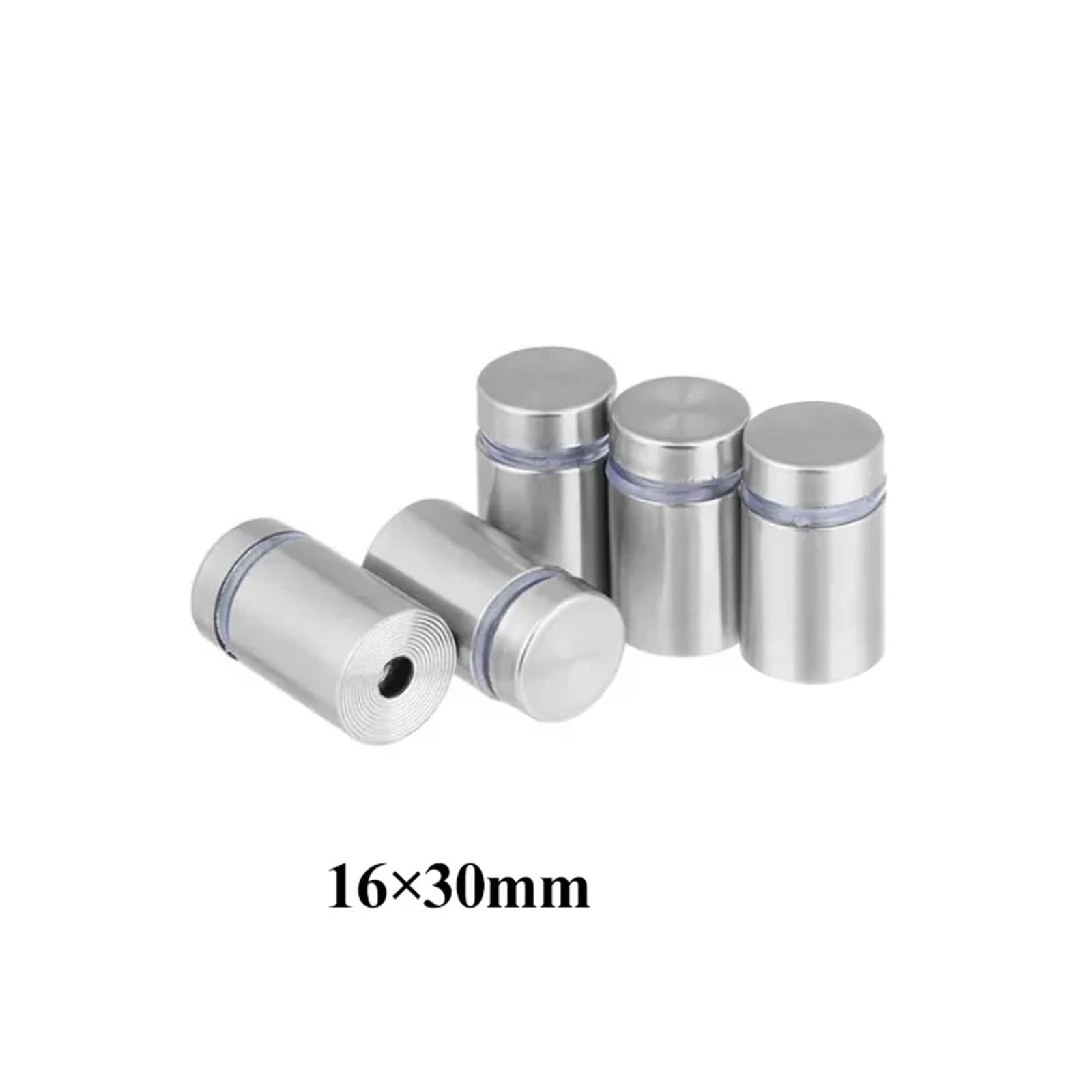 Viti di supporto in acciaio inossidabile con distanziali | Argento 12x20-19x60mm for segnaletica, cornici fotografiche ed espositori(16x30mm)