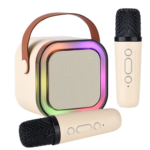 Hopjuery Karaoke Machine for Kids Adults, Mini Portable Bluetooth Karaoke Speaker with 2 Wireless...