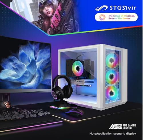 STGsivir Gaming PC Prebuilt, Corei7 tot 4.0GHz, GeForce RTX 3050 6GB GDDR6 6GB GDDR6, 32GB DDR4 RAM, 1TB SSD, WiFi 6, BT 5.0, RGB-ventilator x3, Windows 11 PRO - Afbeelding 5