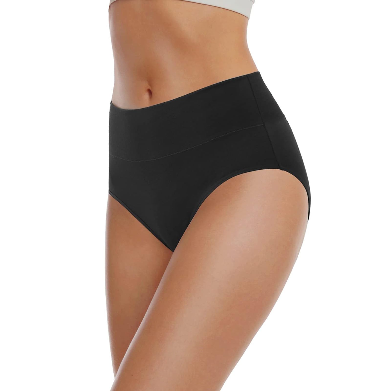 Mutandine senza cuciture da donna, confezione multipla da 5 slip in cotone a vita alta, morbidi pantaloni da donna per il controllo della pancia, mutandine traspiranti e confortevoli per tutti i