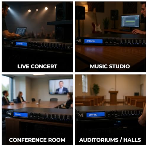 Procesador de Audio DSP Matrix System 4 entradas y 8 salidas XLR, Mezclador de Gestión Controlado por Computadora, Sistema Matricial con Filtros Paramétricos, Crossover y Limitador de Picos miniatura 6