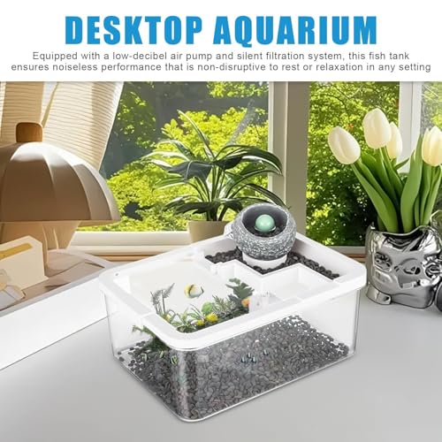 Aquarium USB miniature pour poissons Betta évitant l'encombrement des tables - 3