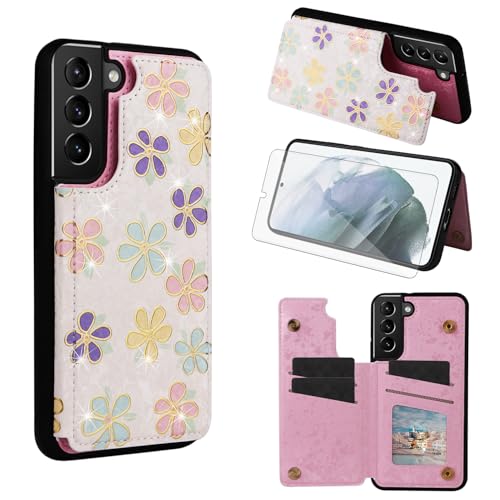 Étui Samsung S21+ 5G Asuwish pour visionner vos vidéos les mains libres avec porte-cartes chic
