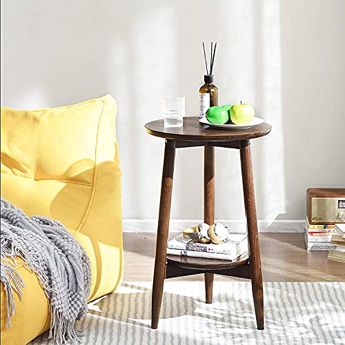 Table basse de canapé bois massif petite table ronde bout d'appoint