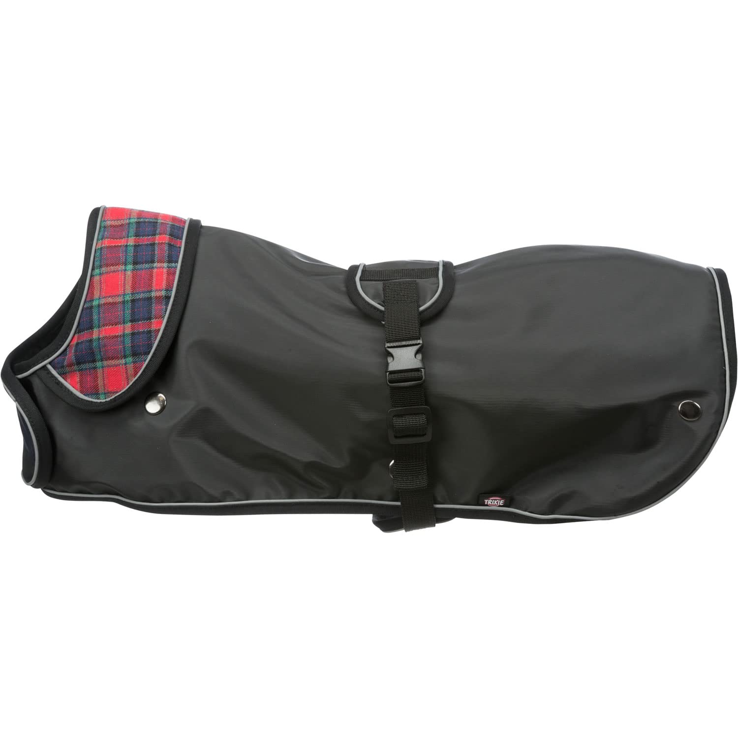 TRIXIE Mäntel und Capas Hermy 2-in-1 Umhang, S, 38 cm, Schwarz/Rot