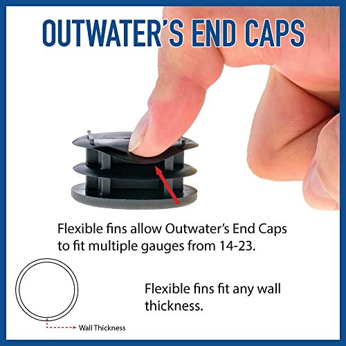 Image of Outwater Plastic 2 inch Dia. Round Insert End Caps for Tubing, Finishing Plug for Round Tubing Chair Glide, Floor Protector, Fits Multi Gauge Tubing, USA Made, 20 Pack