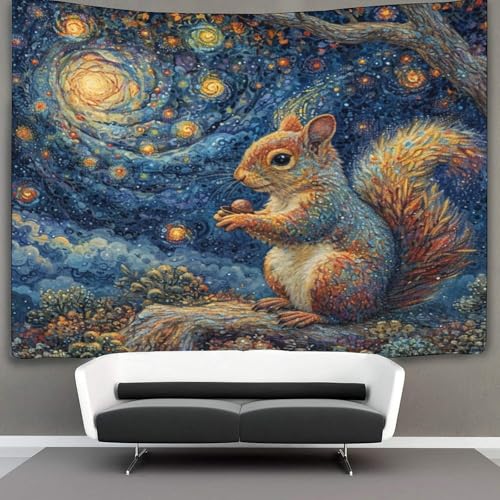 Tapisserie murale écureuils 3D tissu pour masquer un mur vide