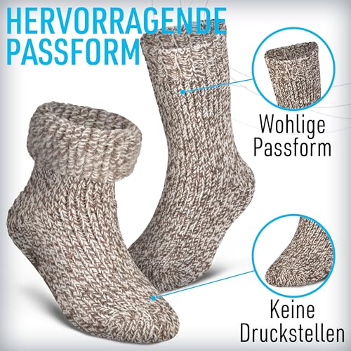Piarini Kinder ABS Wollsocken Braunmeliert 27-30 – Bild 3