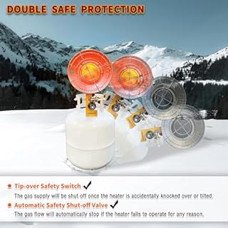 MOZODAWN Single Tank Top Propane Heater 15000 BTU, Outdoor Propane Heater with 3 Heating Level, Tip-Over Protection, Portable LP Gas Heater for Camping, Tent, Garage, RV Travel, Ice Fishing, Yellow