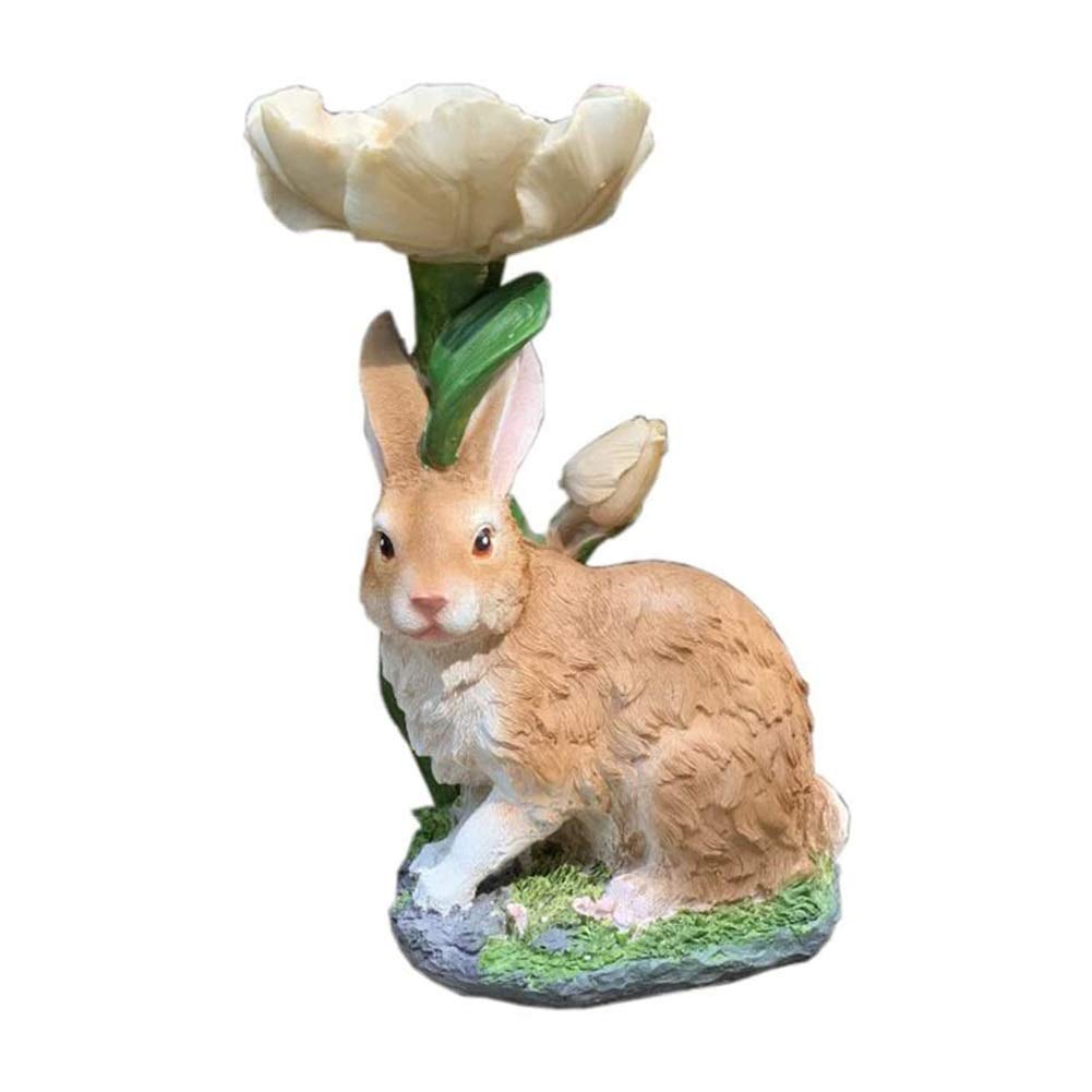 Mangeoire à oiseaux lapin en résine pour la décoration de jardin extérieur