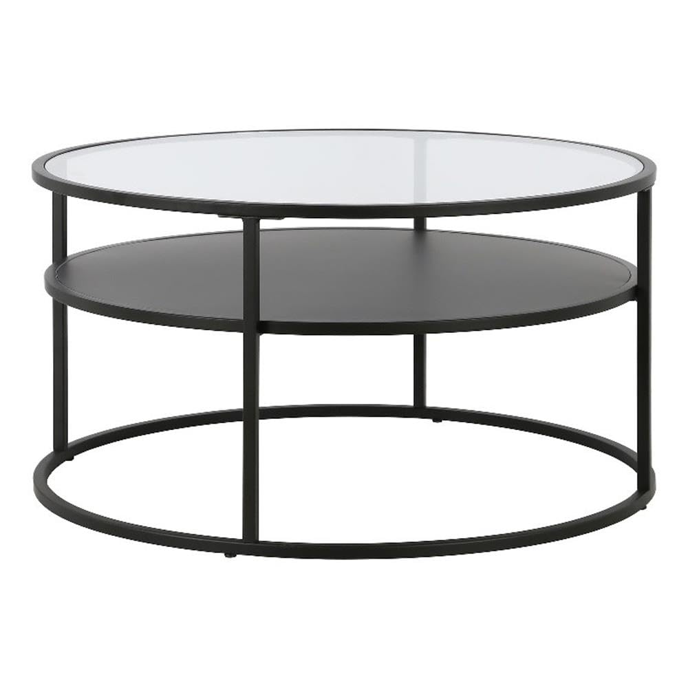Ada 32 Wide Round Coffee Table in Blackened Bronze
