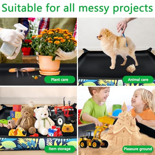 Waterproof Potting Mat for Plant Transplanting and Mess Control, Foldable Indoor Portable Gardening Tray, 29.5"x 29.5" Oxford Fabric, Gardening Gifts for Women - Image 6