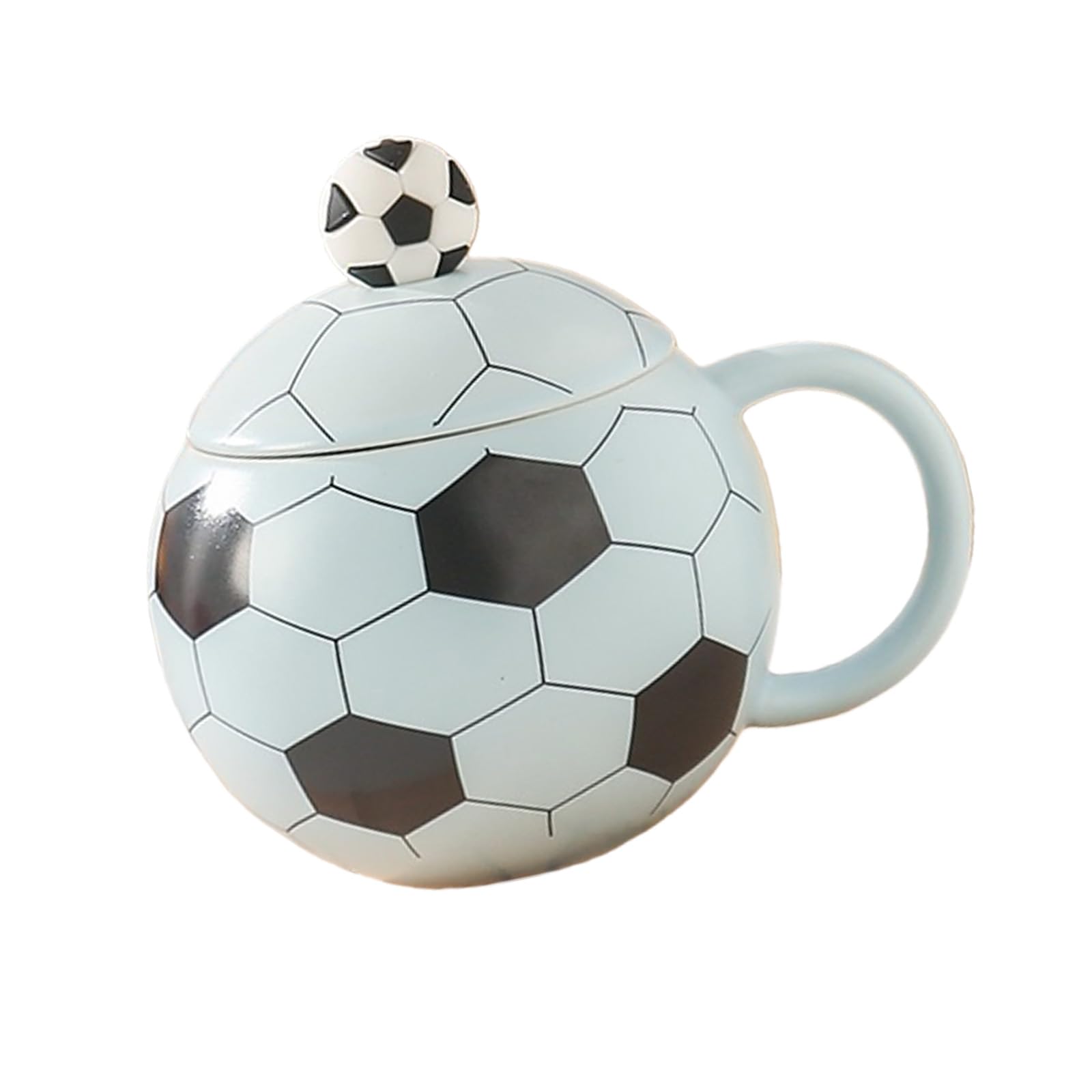Nucelit Creative Sports Themed Ceramic Cup 14oz Capacity Football Commemorative Cup for Gifting to Soccer Lover Player Unique Soccer Coffee Mug
