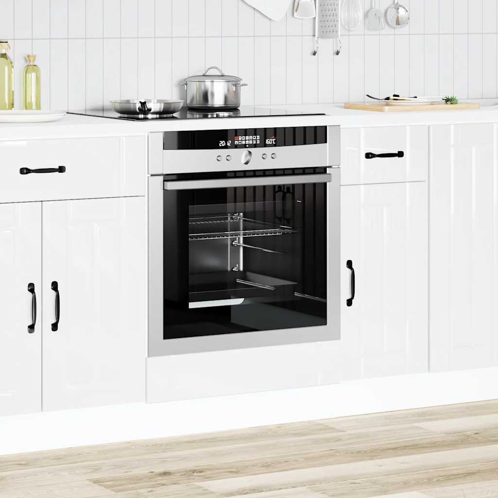 vidaXL Armario de Horno Lucca Blanco Brillante, Unidad de Horno, gabinete de Horno de Cocina, Unidad Base de Horno, Unidad de Horno de Cocina