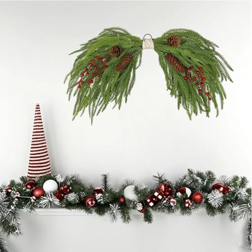 Couronne de Noël extérieur suspendable durable pour porte et clôture