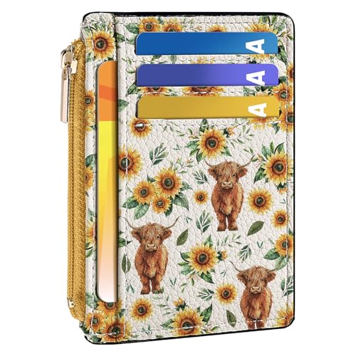 Image of Tipmile Womens Credit Card Holder Wallet, Small Slim RFID Blocking Sleeve | Mini Tiny Cute ID Case, Minimalist Zipper Pocket Wallet, Thin Coin Purse, Mothers Gift