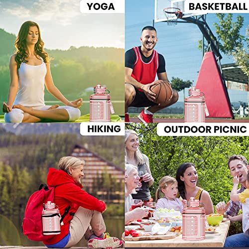 Image of 2.2L Water Bottle, 73oz Large Water Bottle, Half Gallon Sports Bottle,Leak-Proof Container, BPA Free, Water Bottles for Gym, Yoga, Travel, Cycling, Camping, Outdoor (Pink)