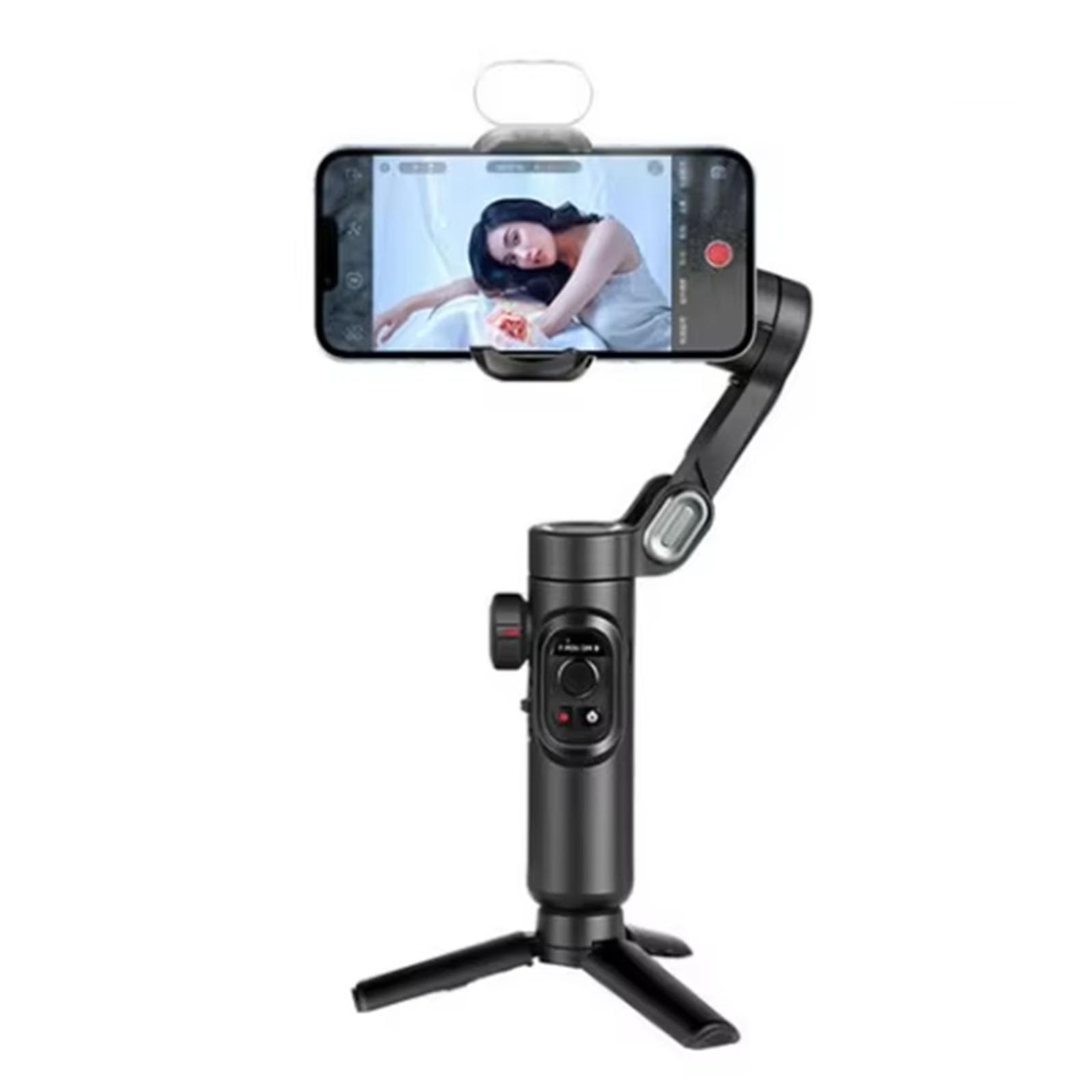 Stabilizator gimbala do smartfona, 3-osiowy ręczny stabilizator gimbala do smartfona z magnetycznym światłem wypełniającym RGB do nagrywania wideo, śledzenia twarzy i obiektów