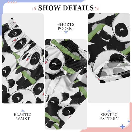 ZZXXB Chinese Panda Boys Long Pants Soft Trousers Elastic Waist Kids Lounge Bottoms with Pockets S-XL4