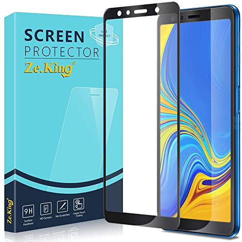 Zeking [2-Pack Samsung Galaxy A7 /A750 (2018) Full Coverage Tempered Glass Screen Protector, Max Coverge [Anti Scratch][Anti-Fingerprint] Bubble Free